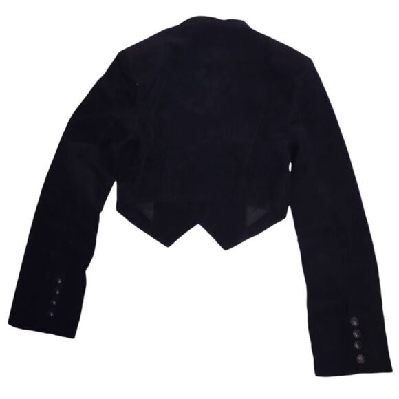 Y2K Blacklist goth witchy black corduroy heart cutout‎ bolero crop jacket S - Picture 3 of 9